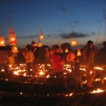 Last night at the stone circle the kids parade the lanterns they made in a circle of fire! Very stunning